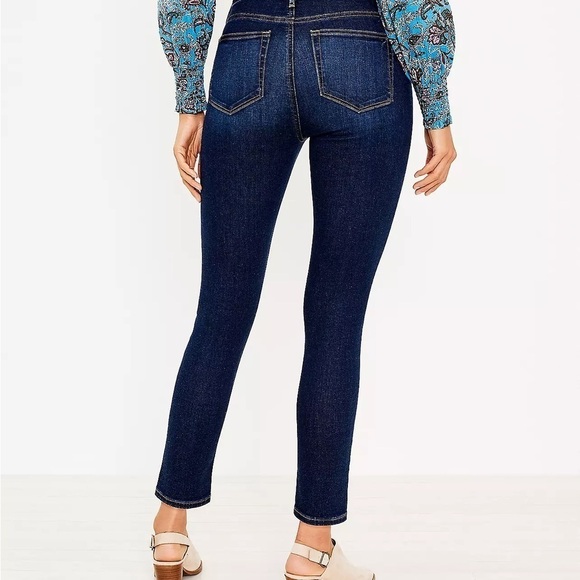 LOFT Modern Skinny Dark Navy Blue Jeans Stretchy size 4 - Picture 4 of 8